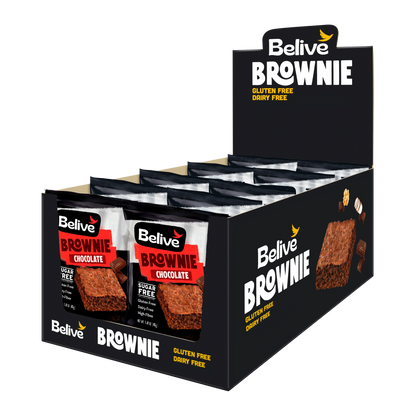 Gluten Free Brownie Chocolate (Sugar Free & Dairy Free, Box of 10) - Belive be Free 